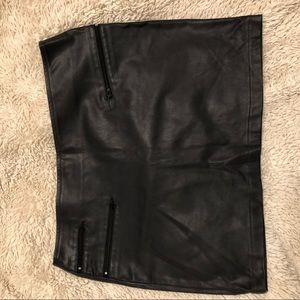 Black faux leather skirt